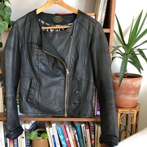 🖤 black leather moto jacket